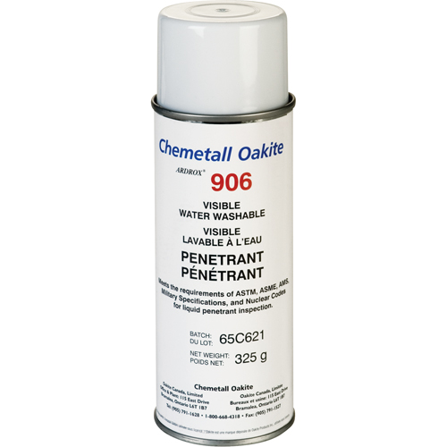 906 Water Washable Visible Penetrants, Aerosol Can Air Extreme Inc.