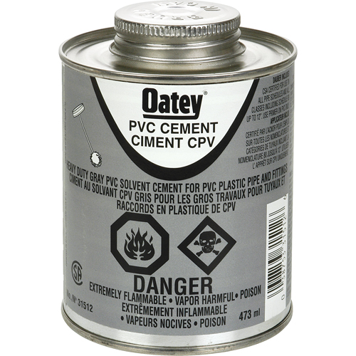 PVC Heavy-Duty Cement, 473 ml, Brush-Top Can, Grey Air Extreme Inc.