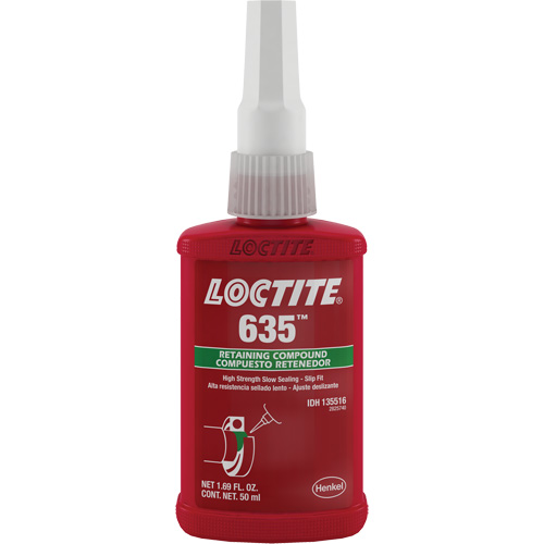 Loctite&reg; 635 Retaining Compound, 50 ml, Bottle, Green Air Extreme Inc.