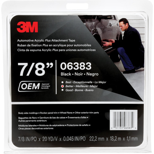 Ruban en acrylique de 3M pour l'automobile, 18 m (60') lo x 22 mm (7/8") la, 45 mils, Acrylique Air Extreme Inc.