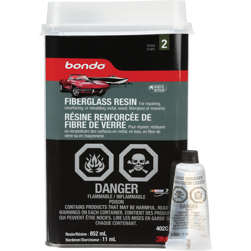 Bondo&reg; Fibreglass Resin, Two-Part, 852 ml, Bottle, Off-White Air Extreme Inc.