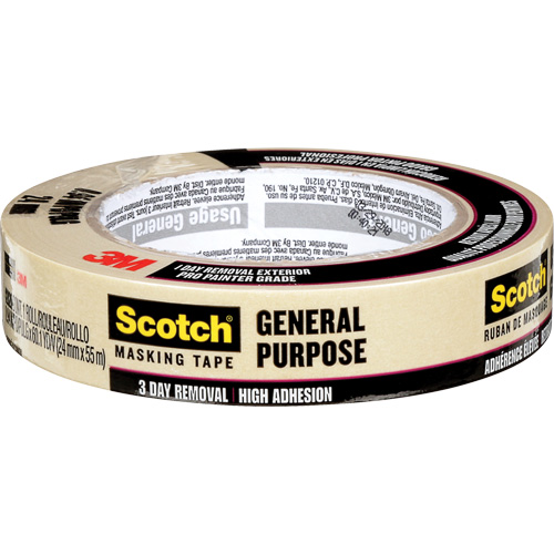 Scotch&reg; General Purpose Masking Tape 2020, 24 mm (1") x 55 m (180'), Tan Air Extreme Inc.
