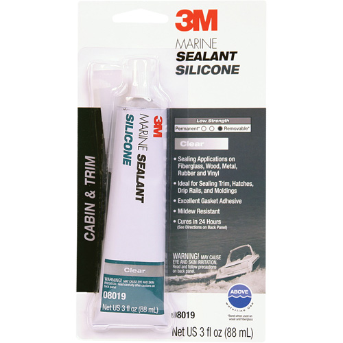 Marine Grade Silicone Sealant, 3 oz., Tube, Clear Air Extreme Inc.