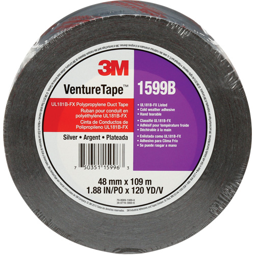 1599B Venture Tape Polypropylene Tape, 3 mils, Silver, 48 mm (2") x 109.7 m (359.9') Air Extreme Inc.