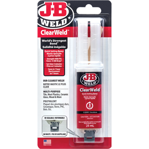 Adh&eacute;sif ClearWeld, 25 ml, Seringue, Deux composants, Transparent Air Extreme Inc.