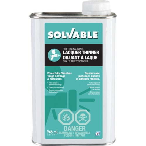 Professional Grade Lacquer Thinner, Rectangular Can, 946 ml Air Extreme Inc.