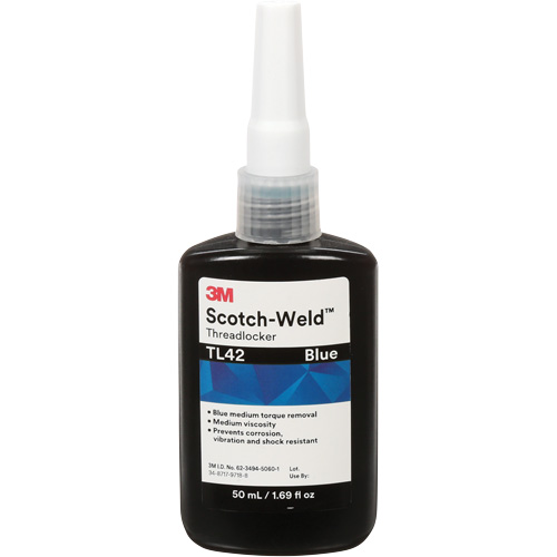 Adh&eacute;sif frein-filet TL42 Scotch-Weld, Bleu, Moyen, 50 ml, Bouteille Air Extreme Inc.