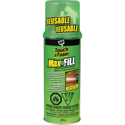 Touch 'n Foam&reg; Max Fill Triple Expanding Sealant, 340 g, Aerosol Can, Cream Air Extreme Inc.