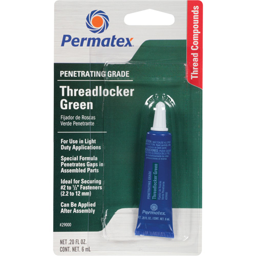 Penetrating Grade Threadlocker, Green, Medium, 6 ml, Tube Air Extreme Inc.