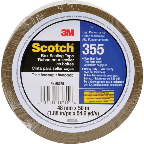 Ruban pour sceller les boîtes Scotch 355, Adh&eacute;sif Thermofusible, 3,15 mils, 48 mm (2") x 50 m (164') Air Extreme Inc.