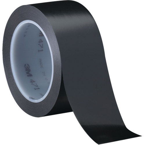 Ruban en vinyle 471, 12 mm (1/2") la x 32,9 m (108') lo, 5,3 mils, Noir Air Extreme Inc.