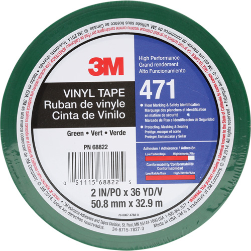 Ruban en vinyle 471, 50,8 mm (2") la x 32,9 m (108') lo, 5,2 mils, Vert Air Extreme Inc.
