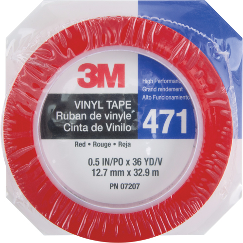 471 Vinyl Tape, 12 mm (1/2") W x 32.9 m (108') L, 5.3 mils, Red Air Extreme Inc.