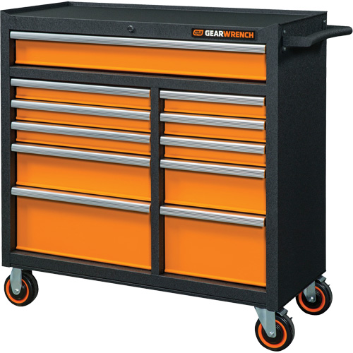 Armoire roulante pour outils s&eacute;rie GSX, 11 tiroirs, 41" la x 18-1/5" p x 41-1/2" h, Noir/Orange Air Extreme Inc.