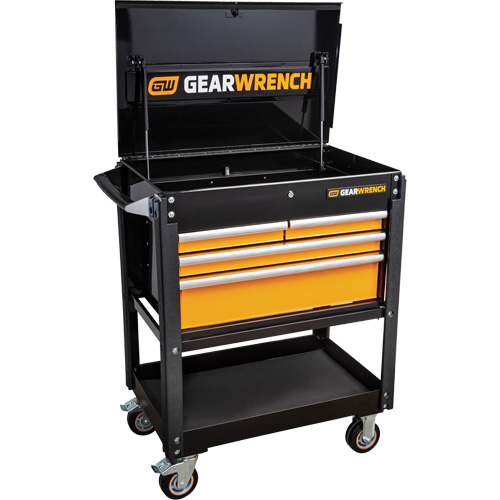 Chariot utilitaire, 4 tiroirs, 33" lo x 21" la x 42" h, Noir/Orange Air Extreme Inc.