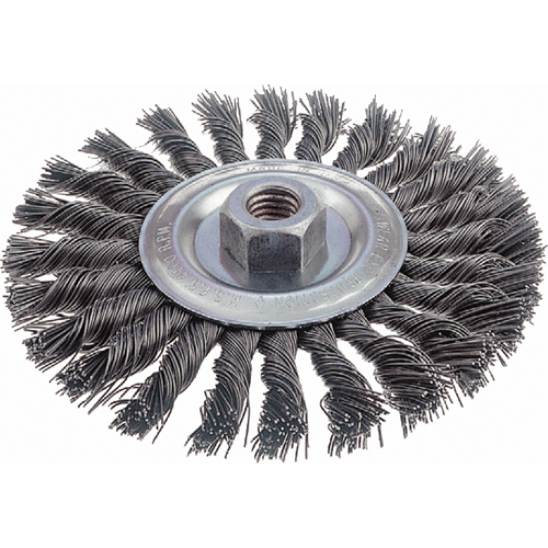 Knot Wire Wheel Brushes - Standard Twist Knot, 6" Dia., 0.023" Fill, 5/8"-11 Arbor, Steel Air Extreme Inc.