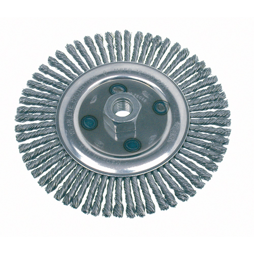 Brosse rotative &agrave; fils nou&eacute;s, pour passe de fond, Dia. 4-7/8", Fils 0,02", Arbre 5/8"-11, Acier Air Extreme Inc.
