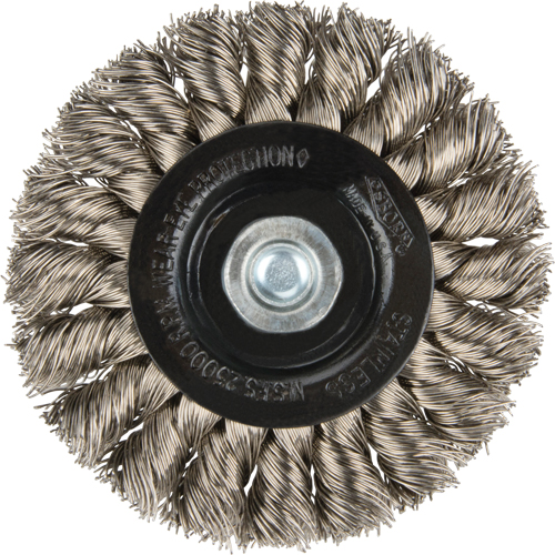 Knot Wire Wheel Brushes - Standard Twist Knot with 1/4" shank, 3" Dia., 0.014" Fill, Stainless Steel Air Extreme Inc.