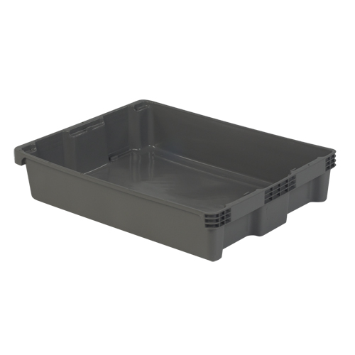 Polylewton Stack-N-Nest&reg; Containers, 6.1" x 29.6" x 22.4", Grey Air Extreme Inc.