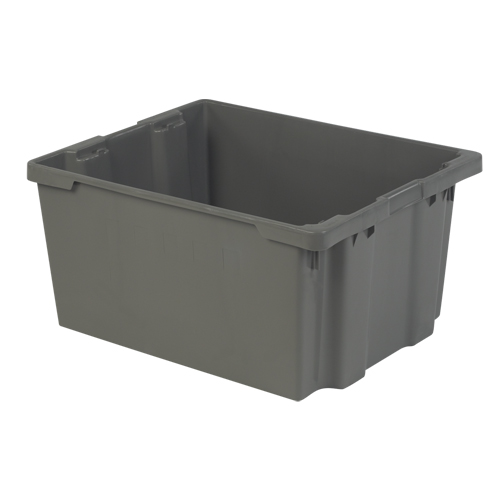 Polylewton Stack-N-Nest&reg; Containers, 15.1" x 30.1" x 24", Grey Air Extreme Inc.