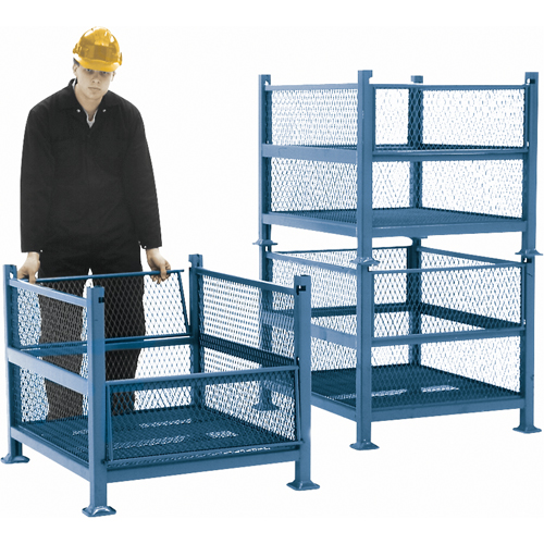 Conteneurs en m&eacute;tal grillag&eacute;, 2 panneaux repliables, Capacit&eacute; 2500 lb, 34,5" la x 40,5" p x 32,25" h Air Extreme Inc.