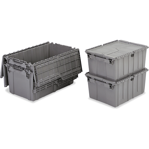 Flipak&reg; Polyethylene Plastic (PE) Distribution Containers, 11.8" x 9.8" x 7.7", Grey Air Extreme Inc.