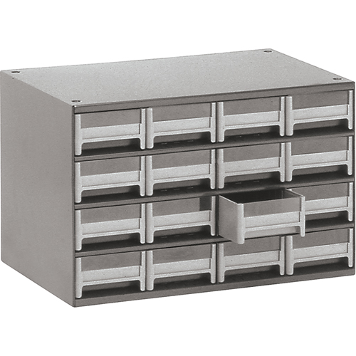 Modular Parts Cabinets, Steel, 16 Drawers, 17" x 10-9/16" x 2-1/8", Grey Air Extreme Inc.
