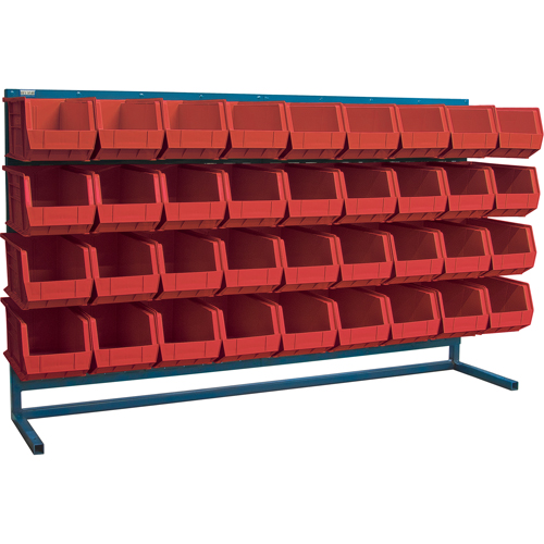 Louvered Rack with Bins, 36 Bins, 72" W x 15" D x 40" H Air Extreme Inc.