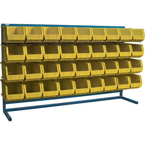 Louvered Rack with Bins, 36 Bins, 72" W x 15" D x 40" H Air Extreme Inc.