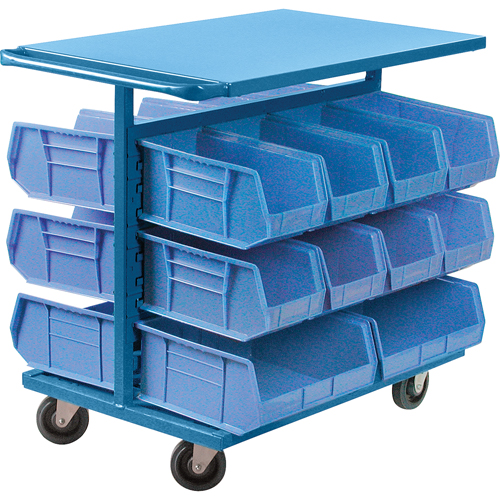 Bin Cart with Bins, Double-sided, 20 bins, 24" W x 38-1/2" D x 36-1/2" H Air Extreme Inc.