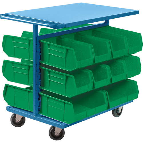 Bin Cart with Bins, Double-sided, 20 bins, 24" W x 38-1/2" D x 36-1/2" H Air Extreme Inc.