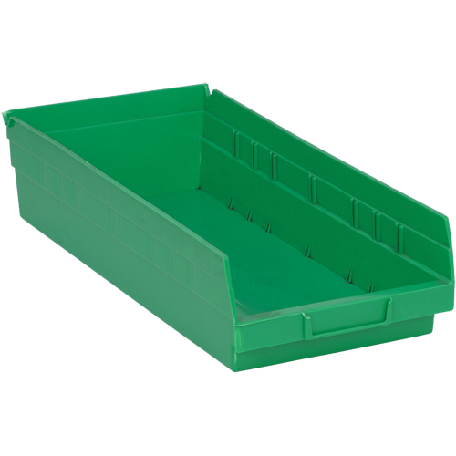 Shelf Bins, 8-1/8" W x 4" H x 17-7/8" D, Green, 40 lbs. Capacity Air Extreme Inc.