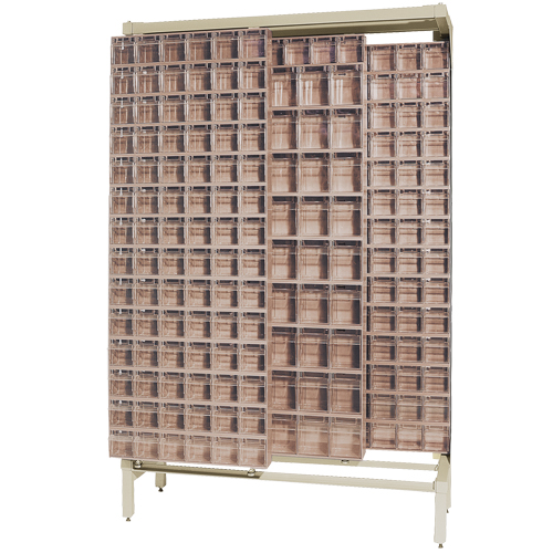 Free-Standing Tip-Out Bins Slider System, 48" W x 18" D x 77" H, 303 Drawers Air Extreme Inc.