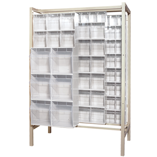 Free-Standing Tip-Out Bins Slider System, 51-1/4" W x 26" D x 77" H, 101 Drawers Air Extreme Inc.