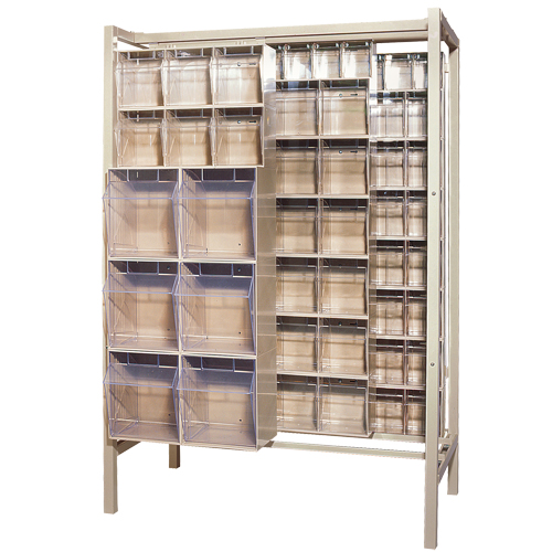 Free-Standing Tip-Out Bins Slider System, 51-1/4" W x 26" D x 77" H, 101 Drawers Air Extreme Inc.