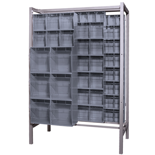 Free-Standing Tip-Out Bins Slider System, 51-1/4" W x 26" D x 77" H, 101 Drawers Air Extreme Inc.