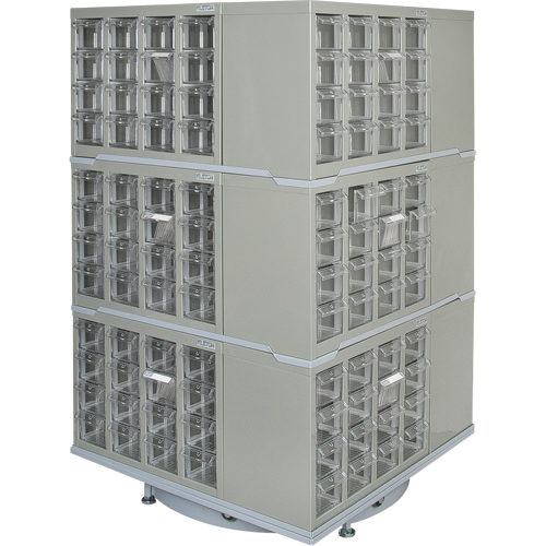Heavy-Duty Industrial Carousel Drawer Cabinet, Steel, 192 Drawers, 27" W x 27" D x 48" H, Grey Air Extreme Inc.