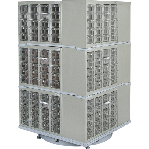Heavy-Duty Industrial Carousel Drawer Cabinet, Steel, 240 Drawers, 27" W x 27" D x 48" H, Grey Air Extreme Inc.