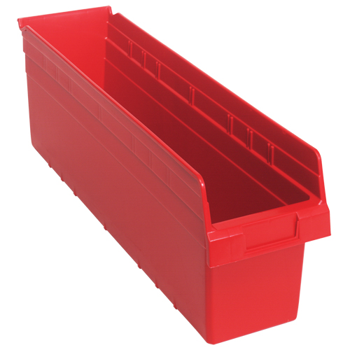 Store-Max Shelf Bins, 6-5/8" W x 8" H x 23-5/8" D, Red, 68 lbs. Capacity Air Extreme Inc.