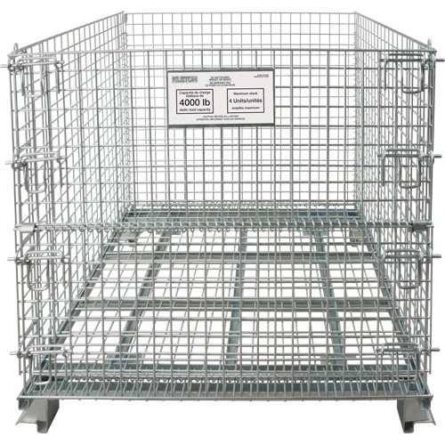 Conteneur repliable en m&eacute;tal grillag&eacute;, 40" la x 48" p x 42" h, Capacit&eacute; de 4000 lb Air Extreme Inc.