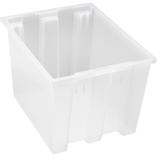 Heavy-Duty Stack & Nest Tote, 13" x 15.5" x 19.5", Clear Air Extreme Inc.