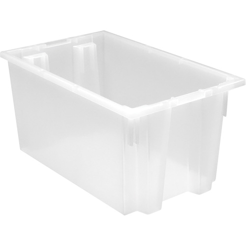 Heavy-Duty Stack & Nest Tote, 12" x 15.5" x 23.5", Clear Air Extreme Inc.