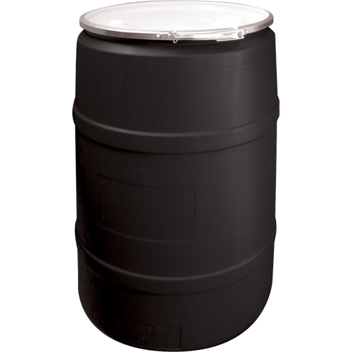 Polyethylene Drums, 55 US gal (45 imp. gal.), Open Top, Black Air Extreme Inc.