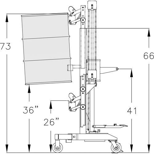 Manipulateur ergonomique de baril &agrave; port&eacute;e &eacute;lev&eacute;, DM-100-HR, 30 - 85 gal. US (25 - 70 gal. imp.) Air Extreme Inc.