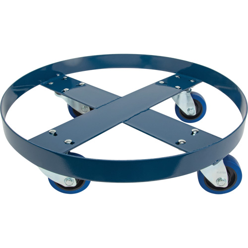 Drum Dolly, Steel, 1400 lbs. Capacity, 24" Diameter, Blue Elastic Casters Air Extreme Inc.
