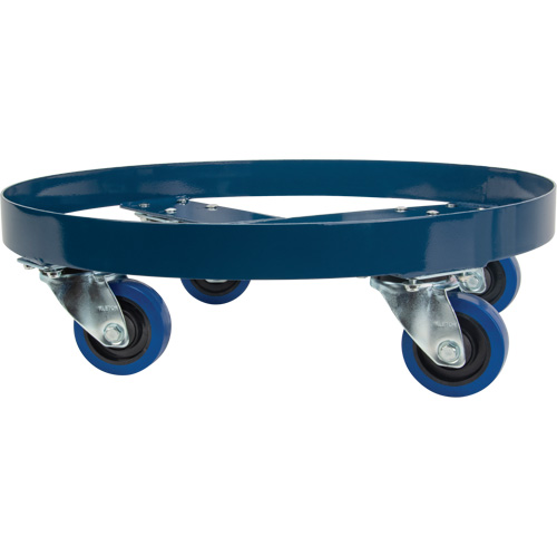 Drum Dolly, Steel, 1400 lbs. Capacity, 24" Diameter, Blue Elastic Casters Air Extreme Inc.