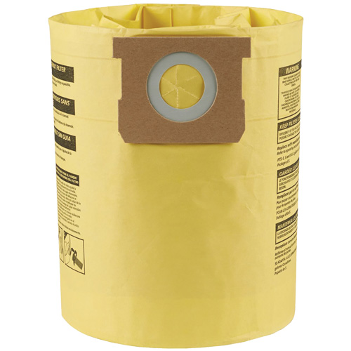 Sacs filtrants pour d&eacute;bris secs jetables &agrave; haute efficacit&eacute; de type H, 5 - 8 gal. US Air Extreme Inc.
