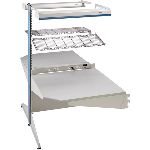 Postes de travail modulaires ergonomiques - Exemples de configurations - A-DC Ajouts de coin &agrave; deux c&ocirc;t&eacute;s, 36" la x 56" p x 84" h, Ajout de coin &agrave; deux c&ocirc;t&eacute;s Air Extreme Inc.