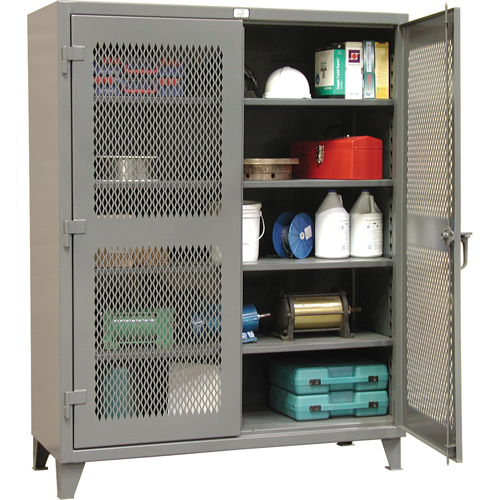 Armoires de rangement robustes ventil&eacute;es, 4 Tablettes, 72" h x 48" la x 24" p, Acier, Gris Air Extreme Inc.