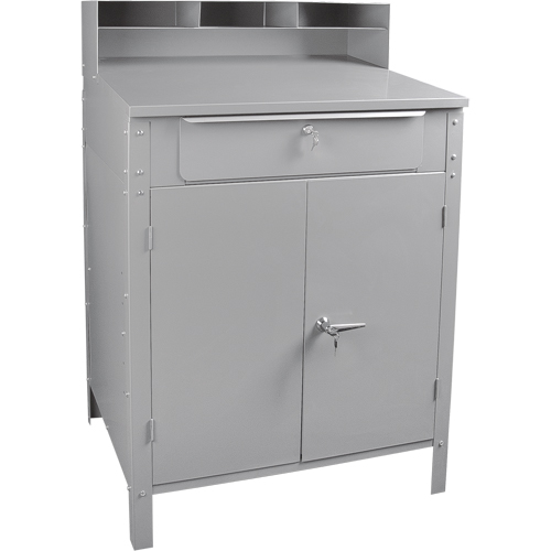 Cabinet Style Shop Desk, 34-1/2" W x 30" D x 53" H, Grey Air Extreme Inc.